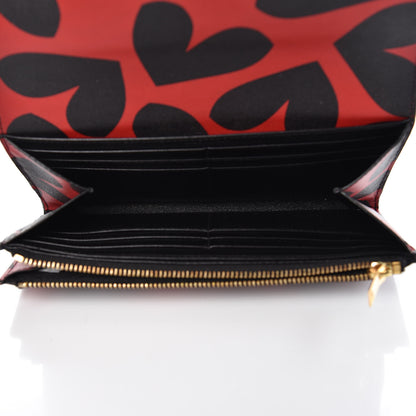 Saint Laurent Nappa Big Hearts Large Marquage Flap Wallet Black Red 5 of 8