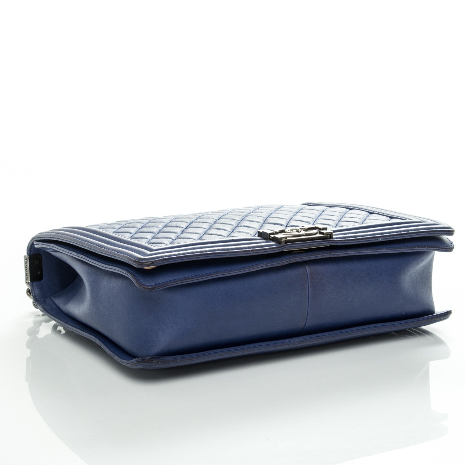 Chanel Calfskin Quilted Large Boy Flap Blue 4 of 14