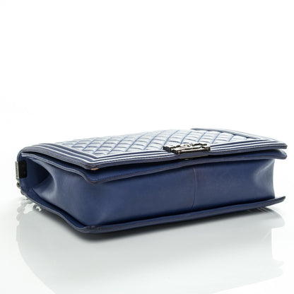 Chanel Calfskin Quilted Large Boy Flap Blue 4 of 14