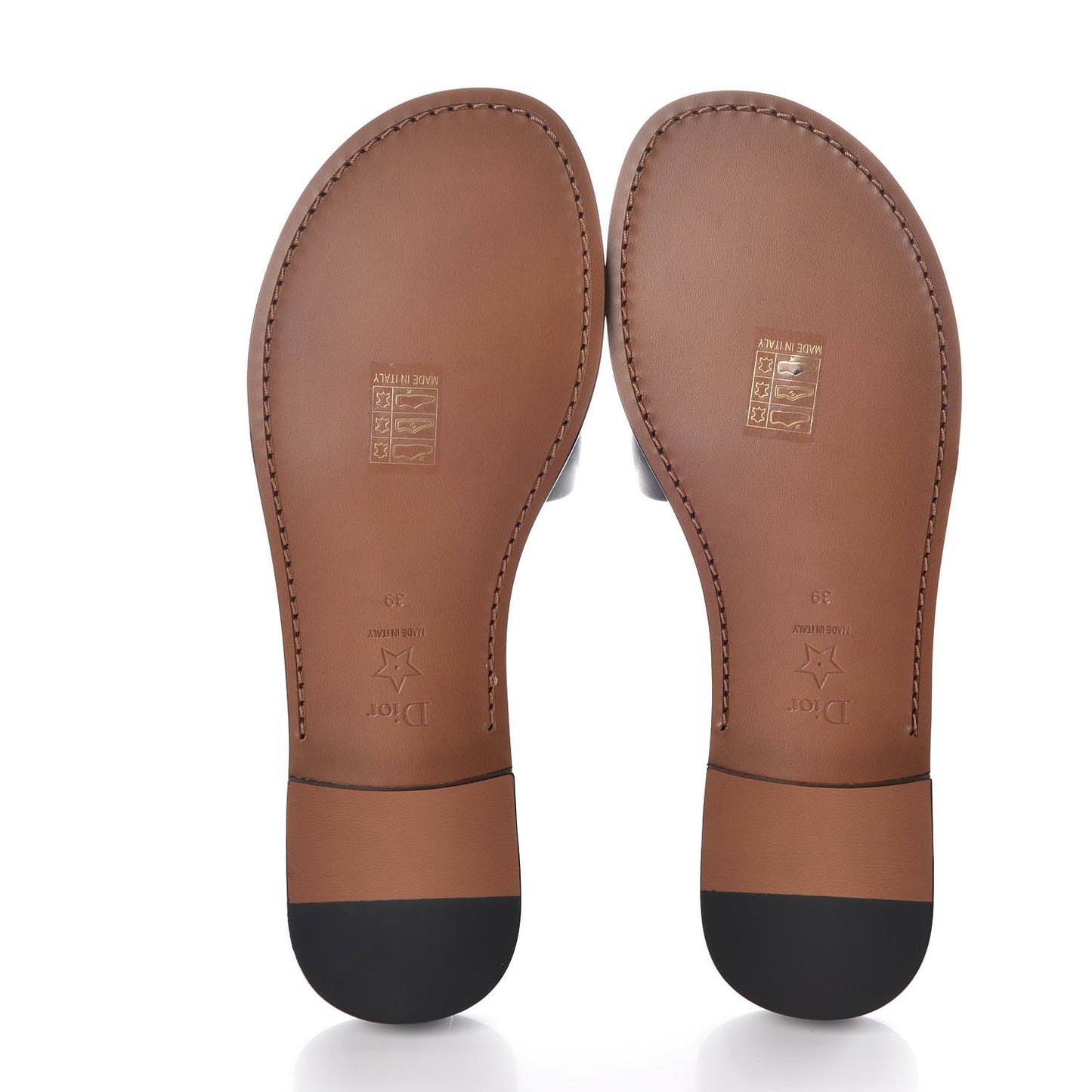 Calfskin Dio(r)evolution 10mm Slide Sandals 39 Black