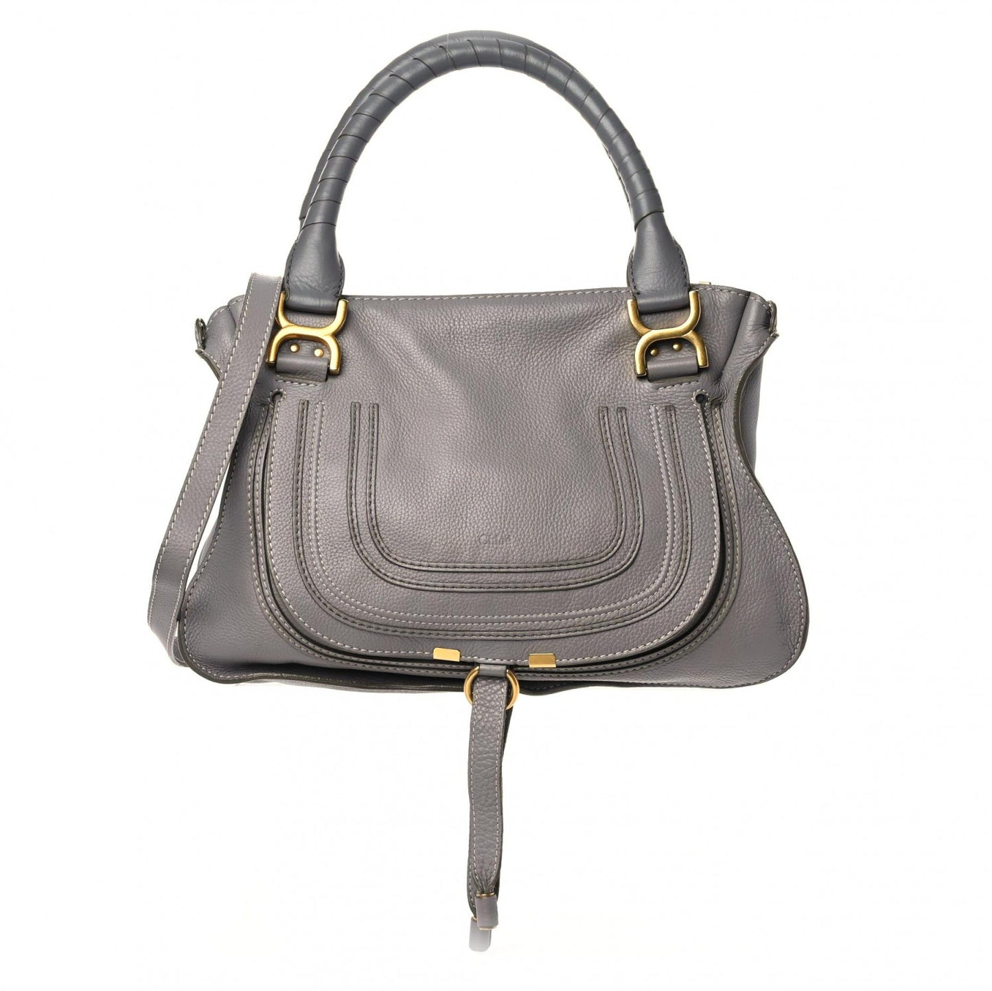 Calfskin Medium Marcie Satchel Cashmere Grey