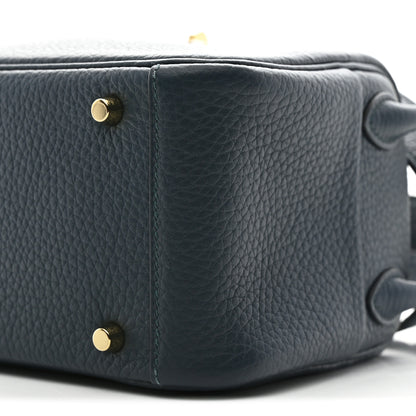 Hermes Taurillon Clemence Mini Lindy 20 Vert Cypress 10 of 11