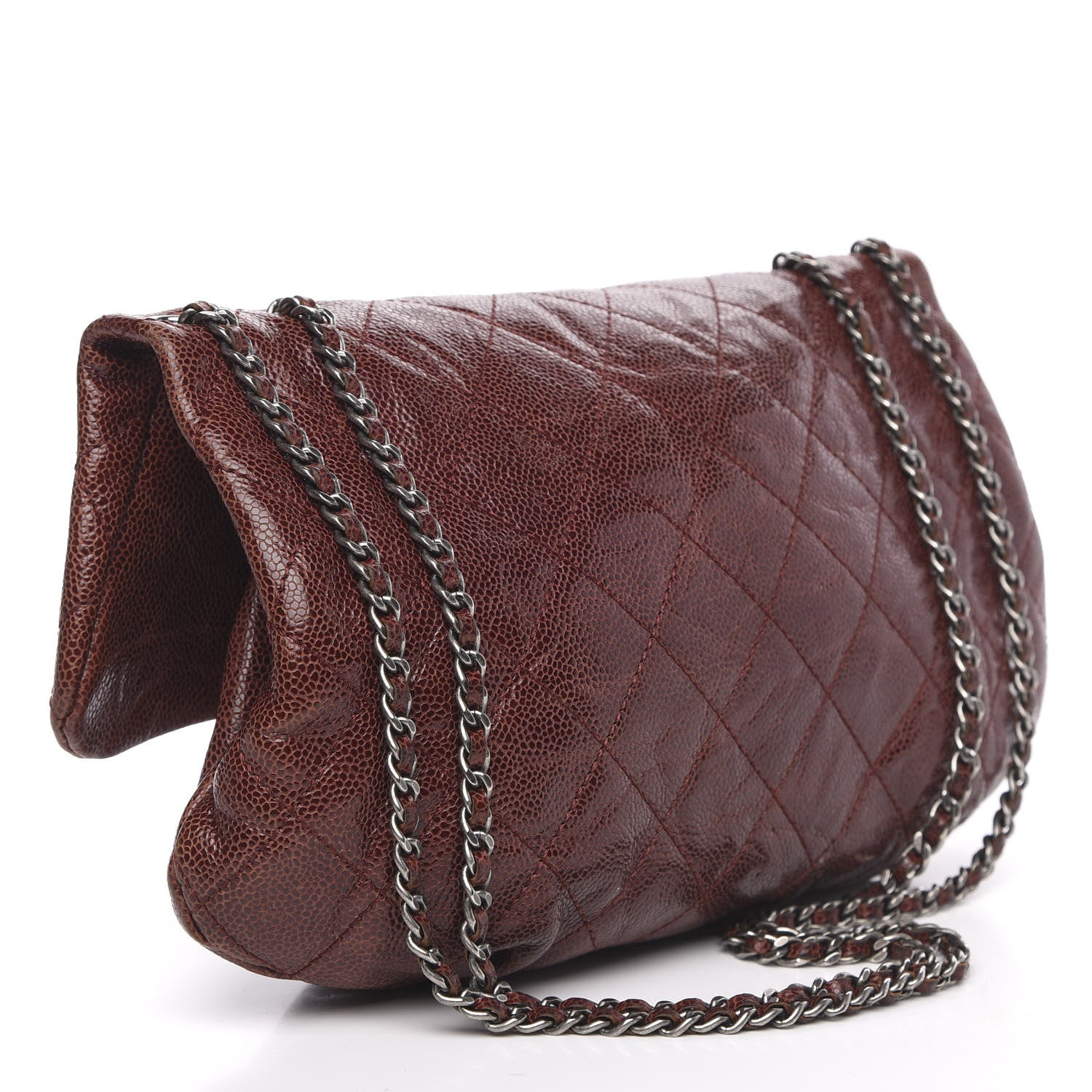Chanel Caviar Quilted Medium Elastic Flap Bordeaux 3 of 12