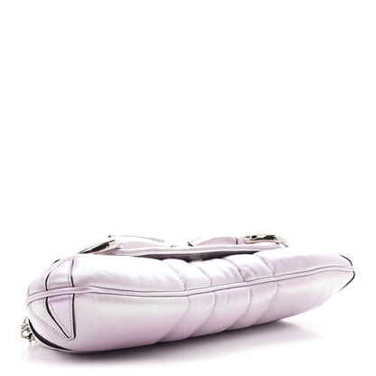 Gucci Iridescent Nappa Vertical Matelasse Medium Maxi Horsebit Chain Shoulder Bag Escape Pink 4 of 10