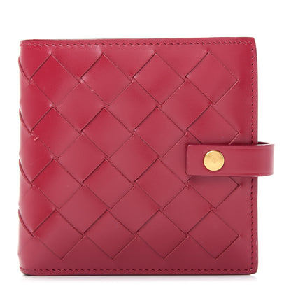 Bottega Veneta Glossy Woven Calfskin Wallet Amaranto 1 of 7