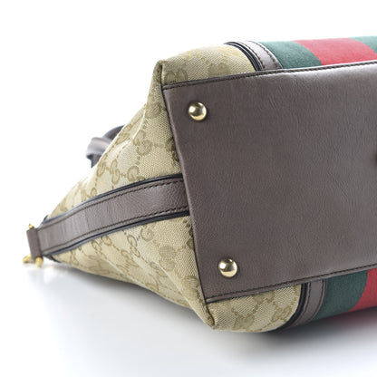 Gucci Monogram Web Rania Top Handle Bag Brown 5 of 9