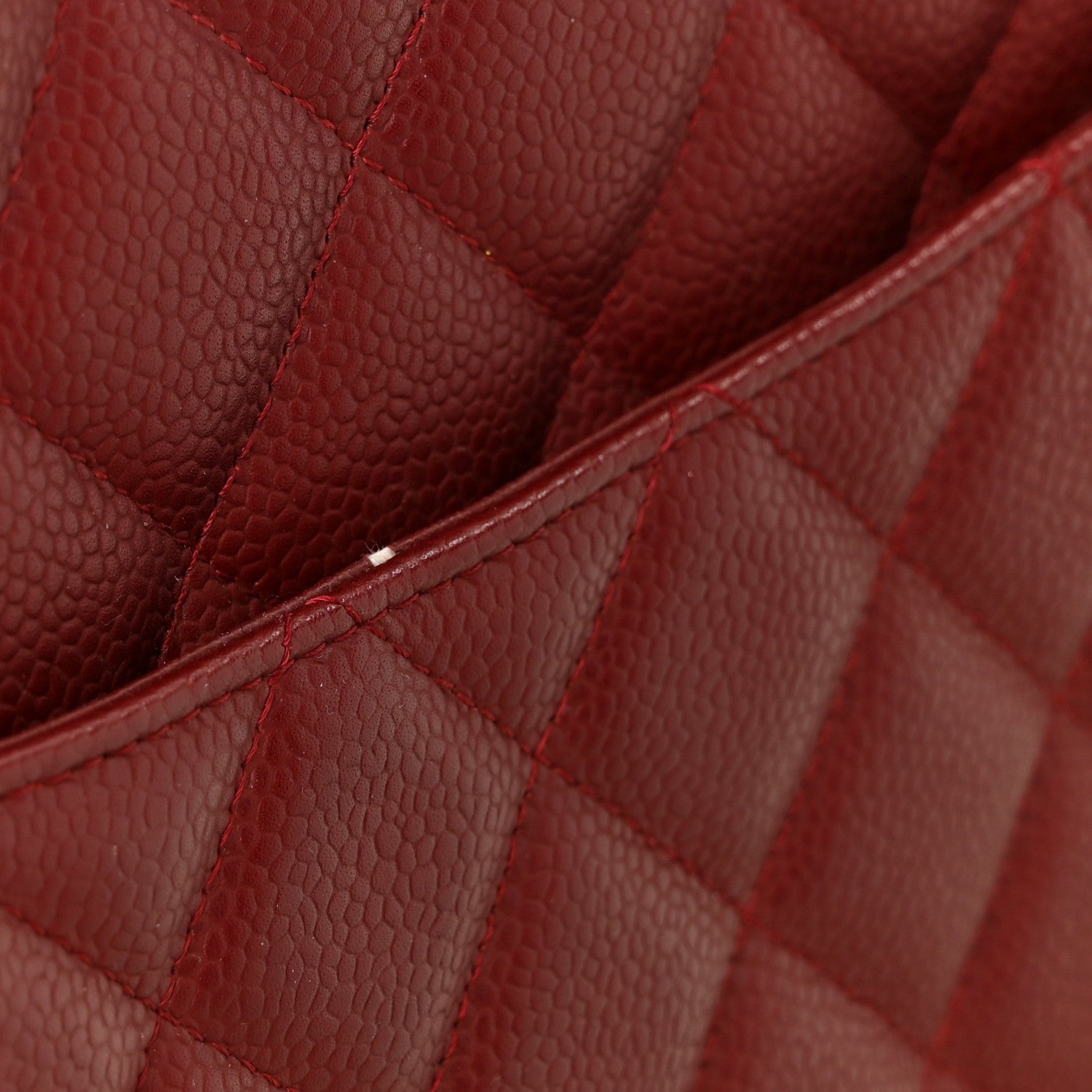 Chanel Caviar Quilted Maxi Single Flap Dark Red 12 of 12