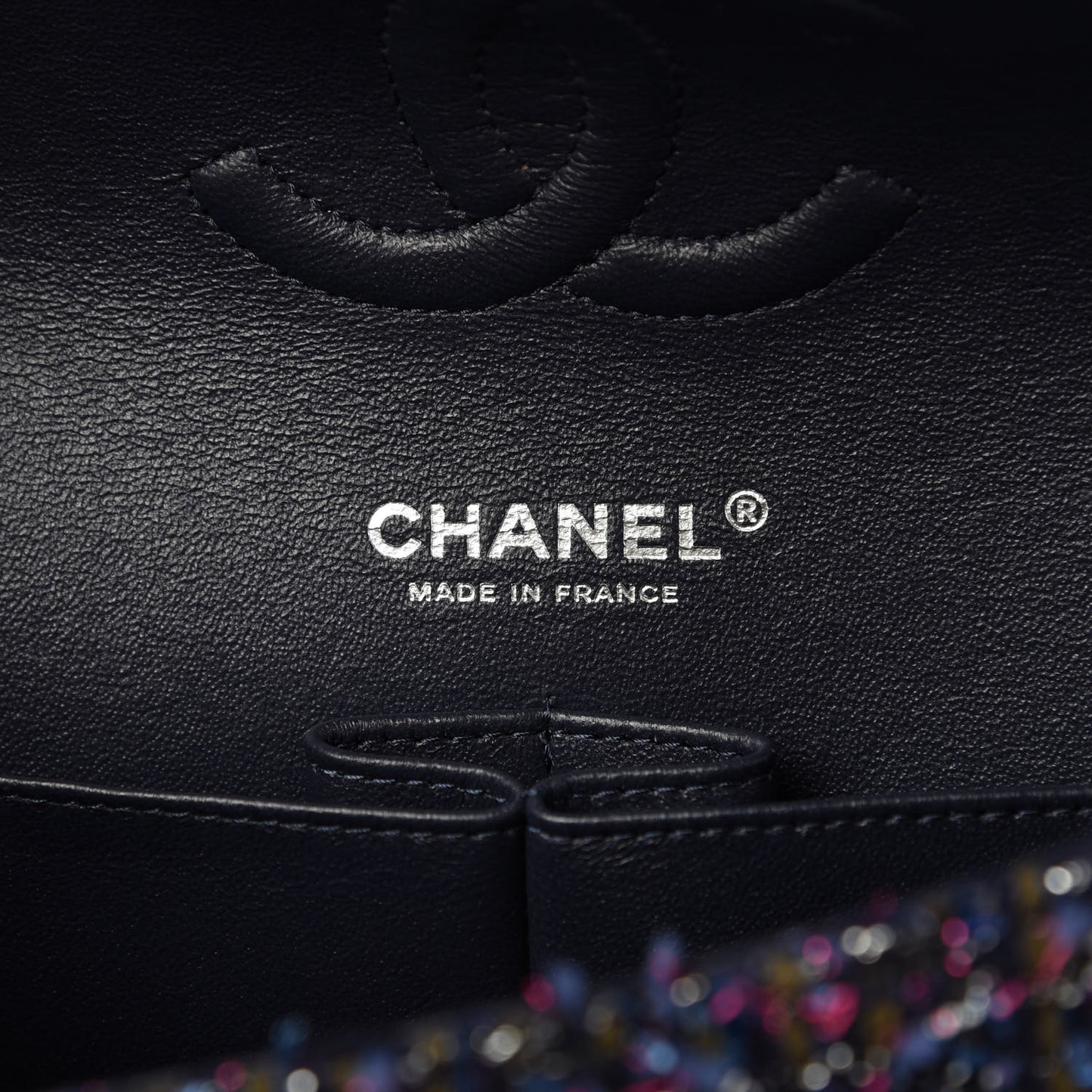 Tweed Quilted Medium Double Flap Multicolor