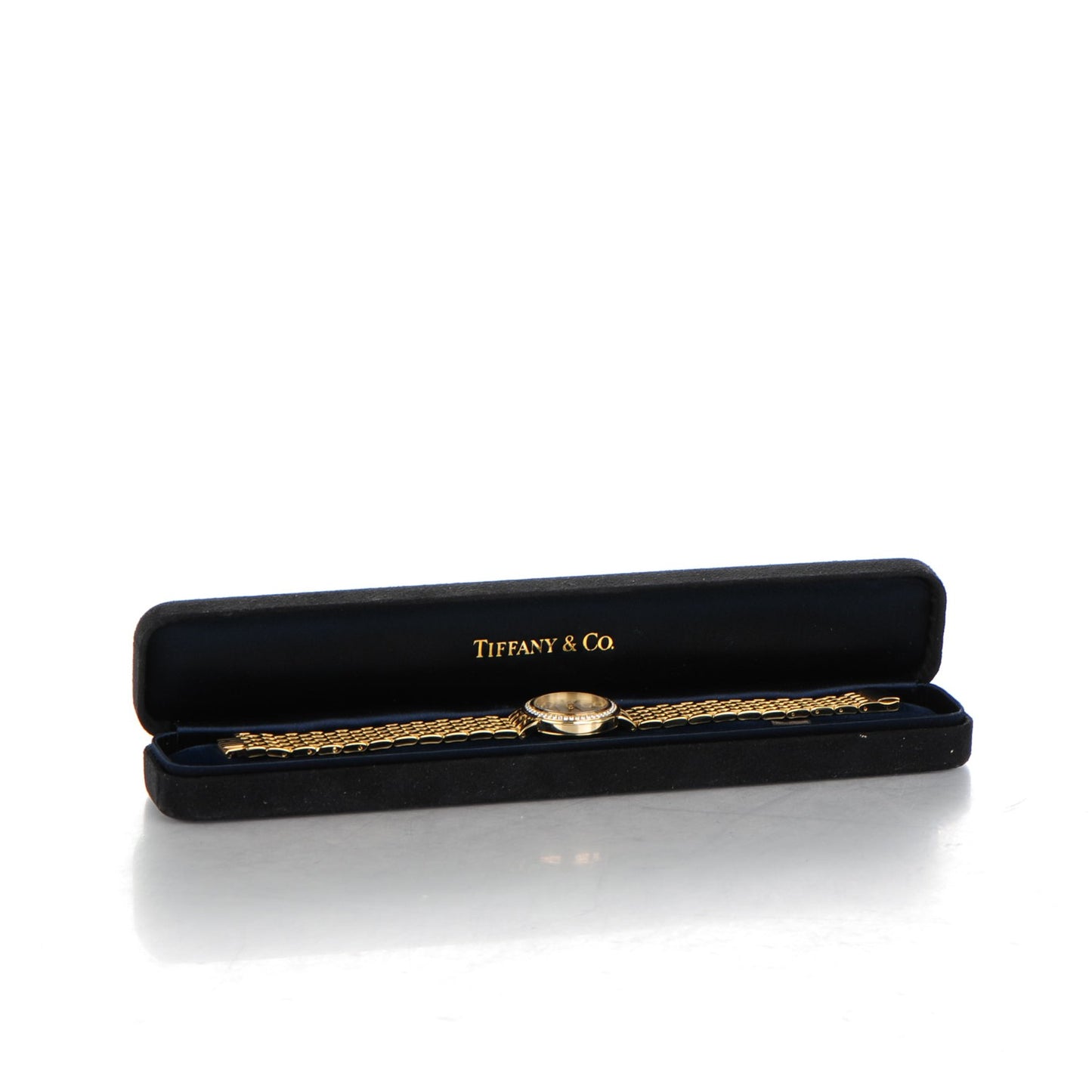 18K Yellow Gold Diamond Bezel 25mm Quartz Watch