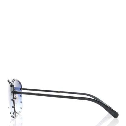 Louis Vuitton Monogram The Party Aviator Sunglasses Z0971U Black 3 of 10