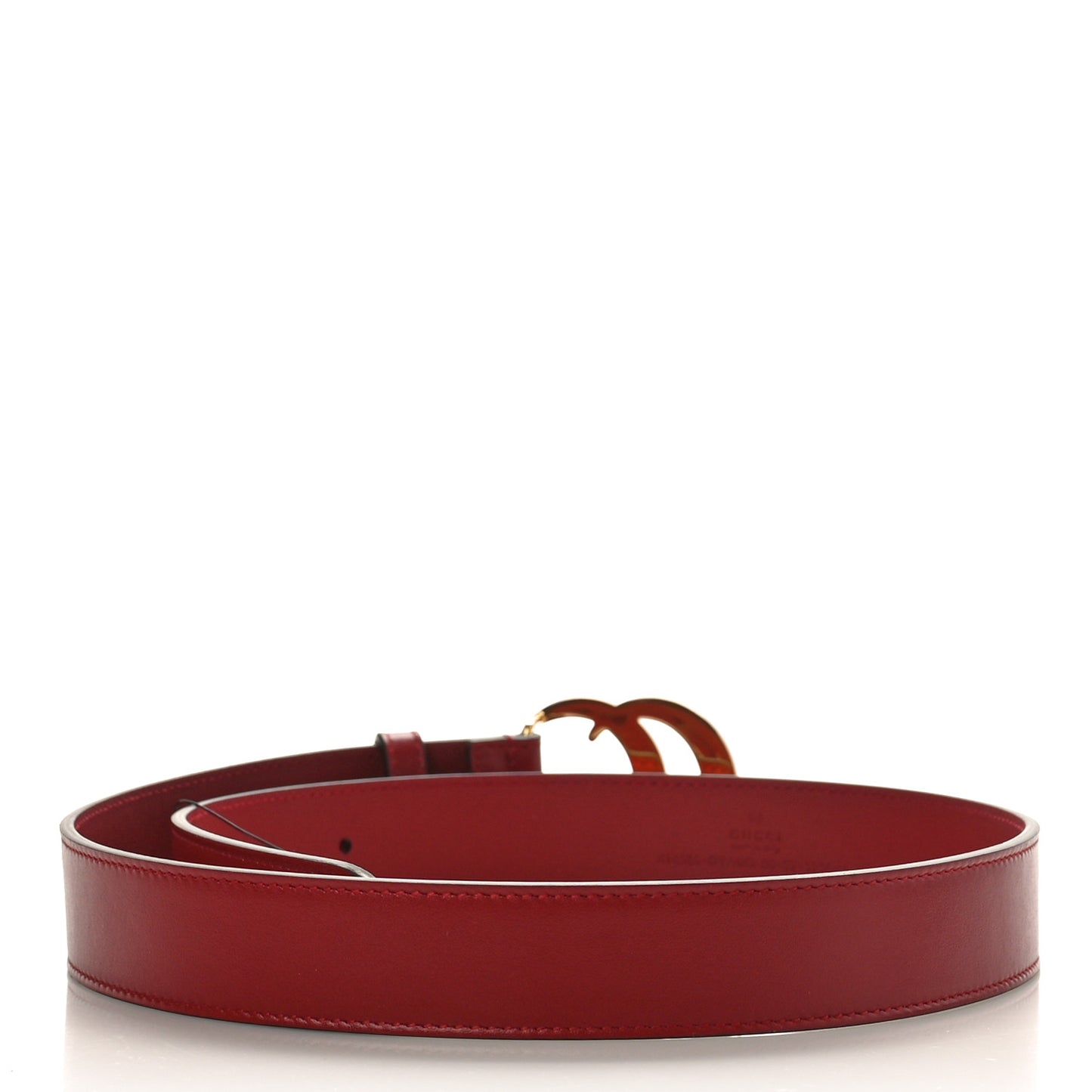 Plutone Calfskin Double G 30mm Belt 80 32 Rosso