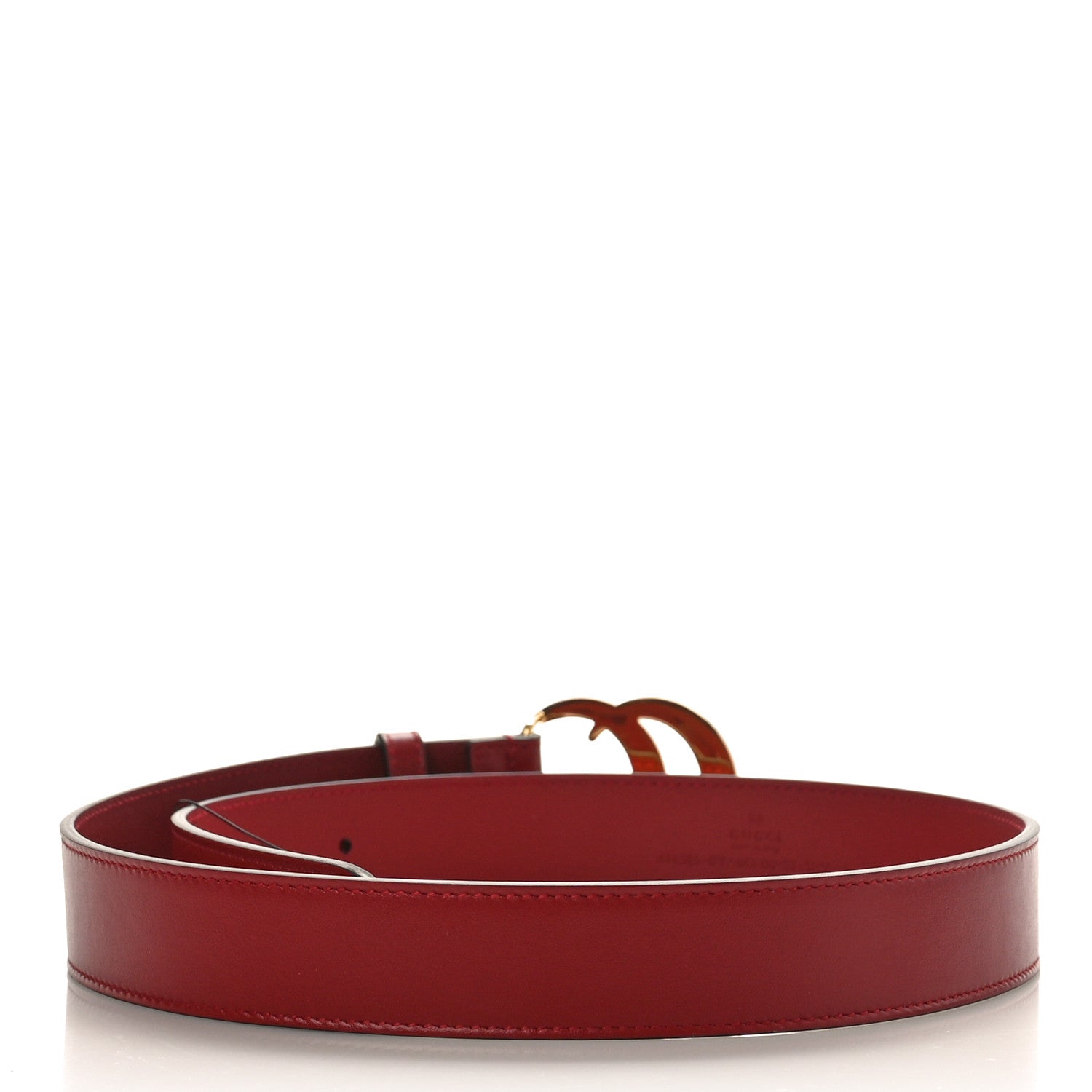 Gucci Plutone Calfskin Double G 30mm Belt 80 32 Rosso 2 of 3