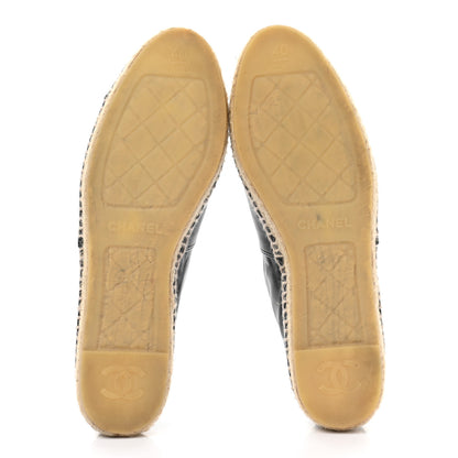 Chanel Lambskin CC Espadrilles 40 Black 5 of 9