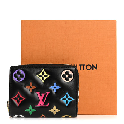 Louis Vuitton LV X TM Lambskin Embossed Monogram Multicolor Lou Coussin Wallet Black 7 of 7