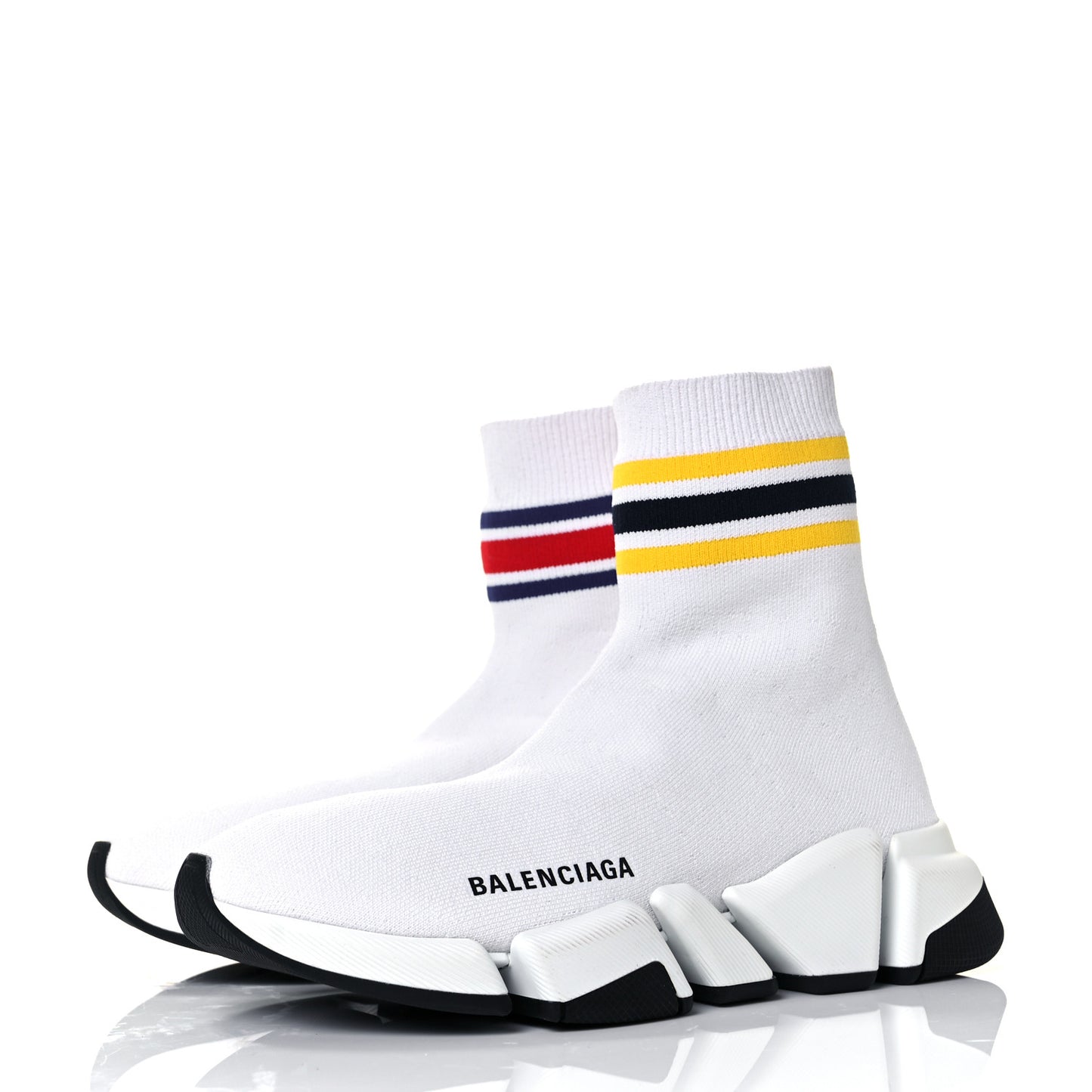 Technical 3D Recycled Knit Striped Womens Speed 2.0 Sneakers 36 White Multicolor