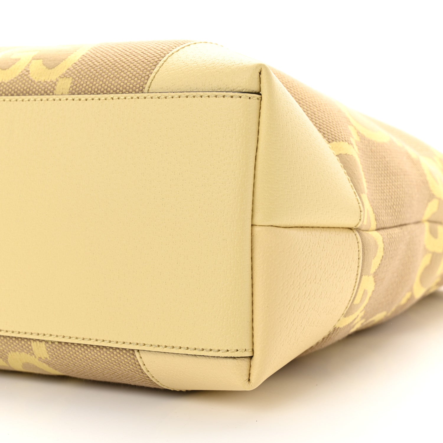 Gucci Monogram Jumbo GG Textured Dollar Calfskin Medium Ophidia Shopping Tote Beige Banana 10 of 10