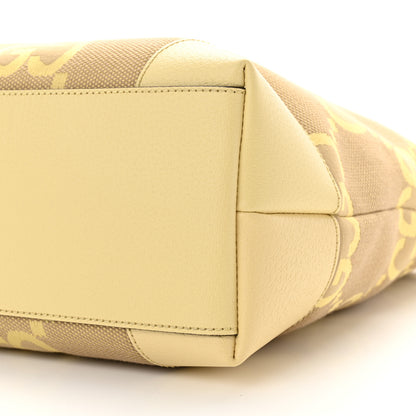 Gucci Monogram Jumbo GG Textured Dollar Calfskin Medium Ophidia Shopping Tote Beige Banana 10 of 10