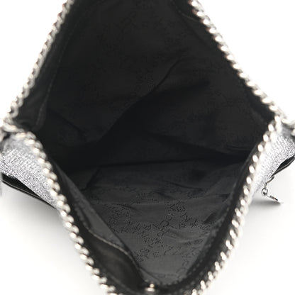 Stella McCartney Metallic Glitter Fold Over Falabella Clutch Silver 5 of 9