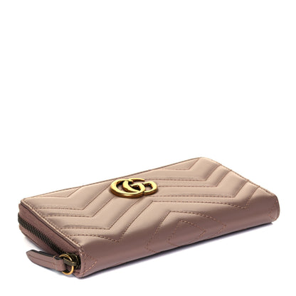 Gucci Calfskin Matelasse GG Marmont Zip Around Wallet Porcelain Rose 4 of 10