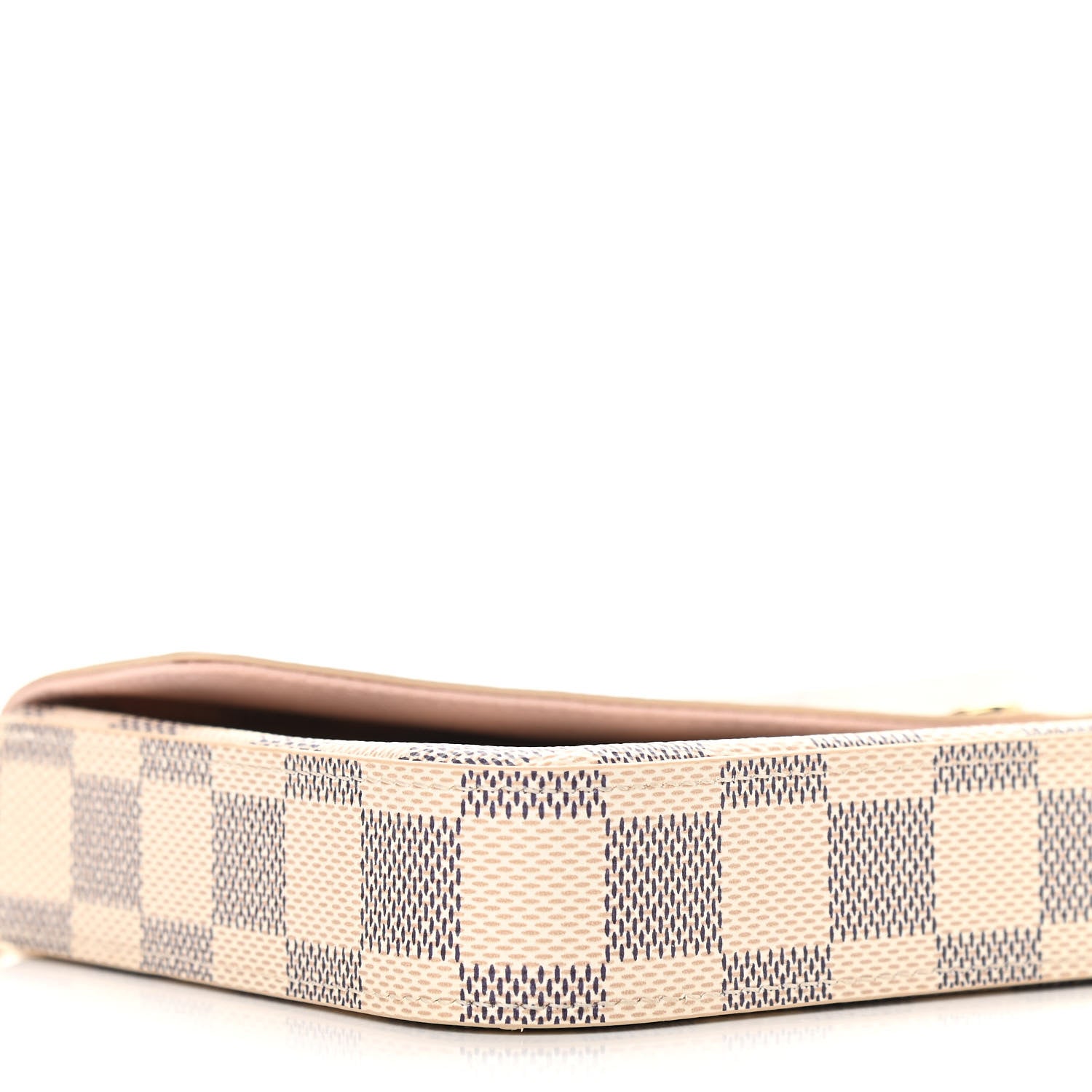 Louis Vuitton Damier Azur Pochette Felicie Chain Wallet Rose Ballerine 8 of 10