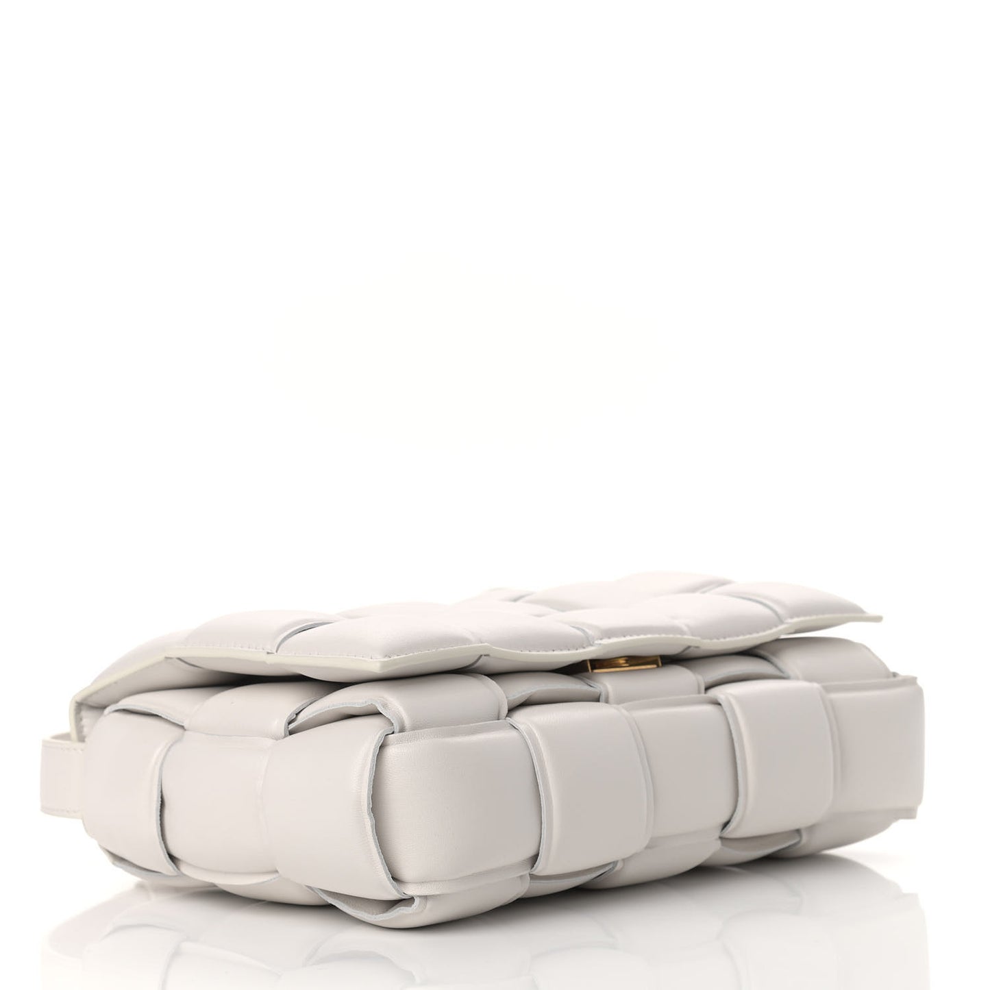 Nappa Maxi Intreccio Padded Cassette Crossbody Bag Chalk