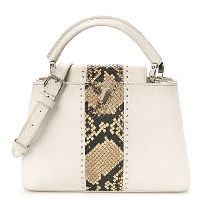 Louis Vuitton Taurillon Snakeskin Studded Capucines BB White 1 of 15