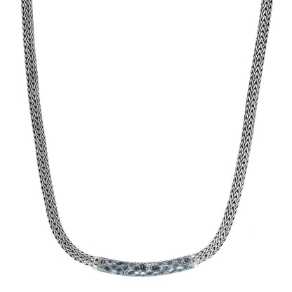 John Hardy Sterling Silver Blue Topaz Blue Zircon Classic Chain Necklace 1 of 4