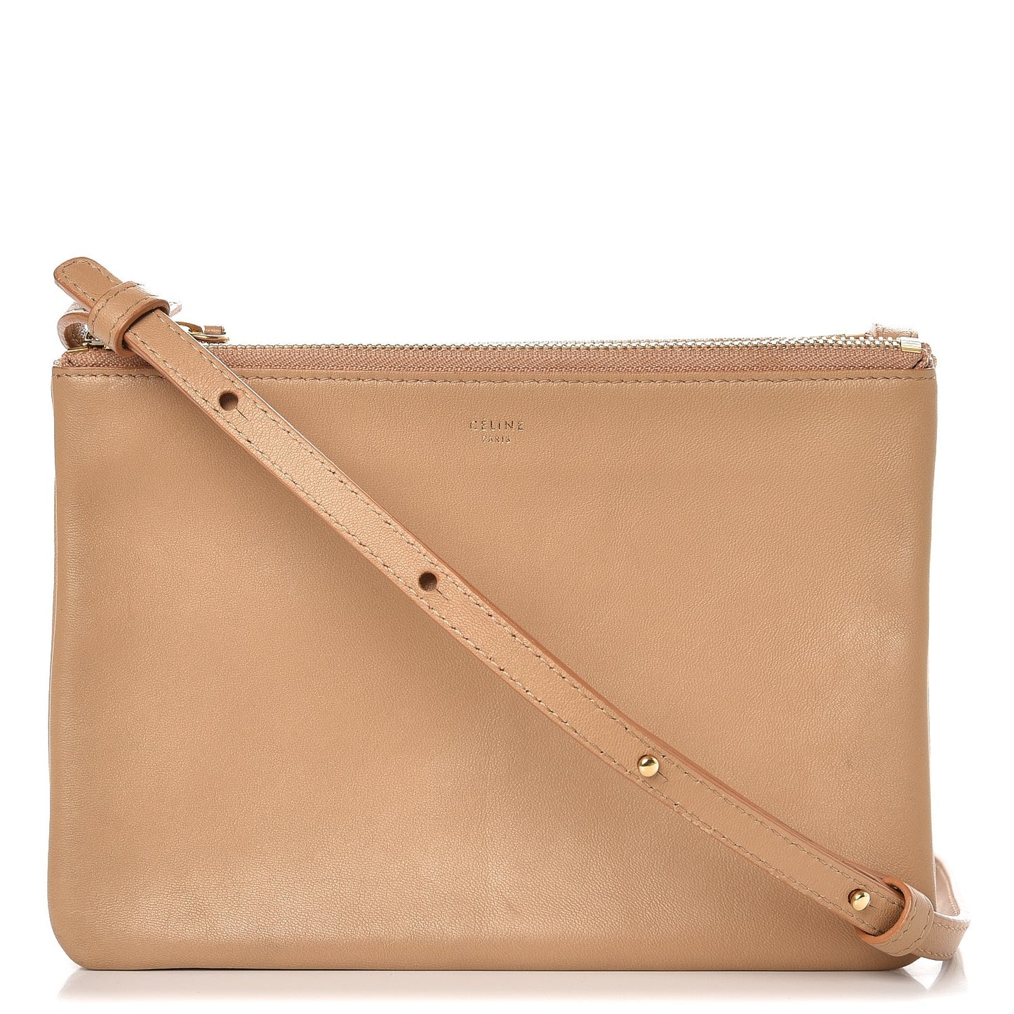 Lambskin Small Trio Crossbody Bag Beige