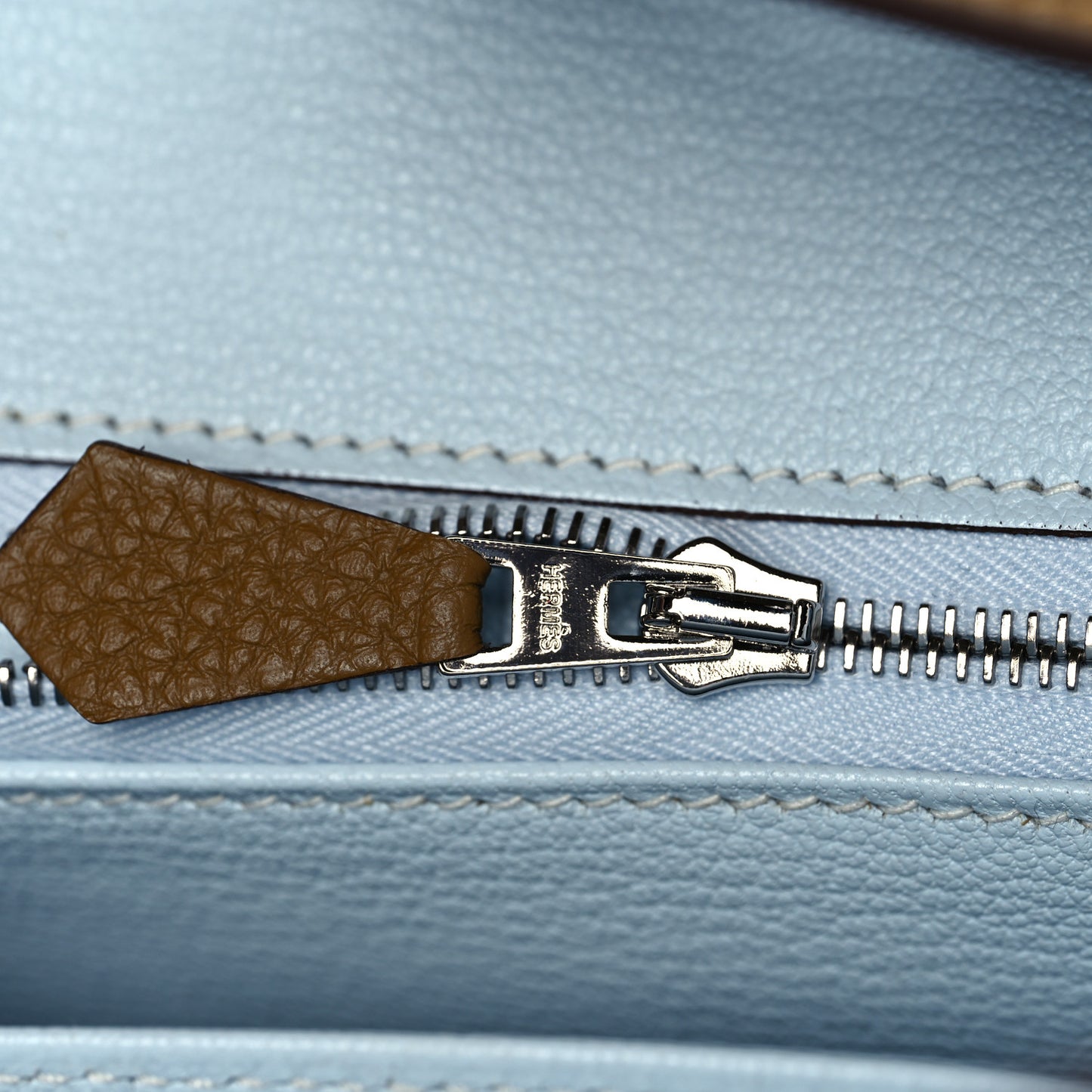 Togo Verso Birkin 25 Bronze Dore Bleu Brume