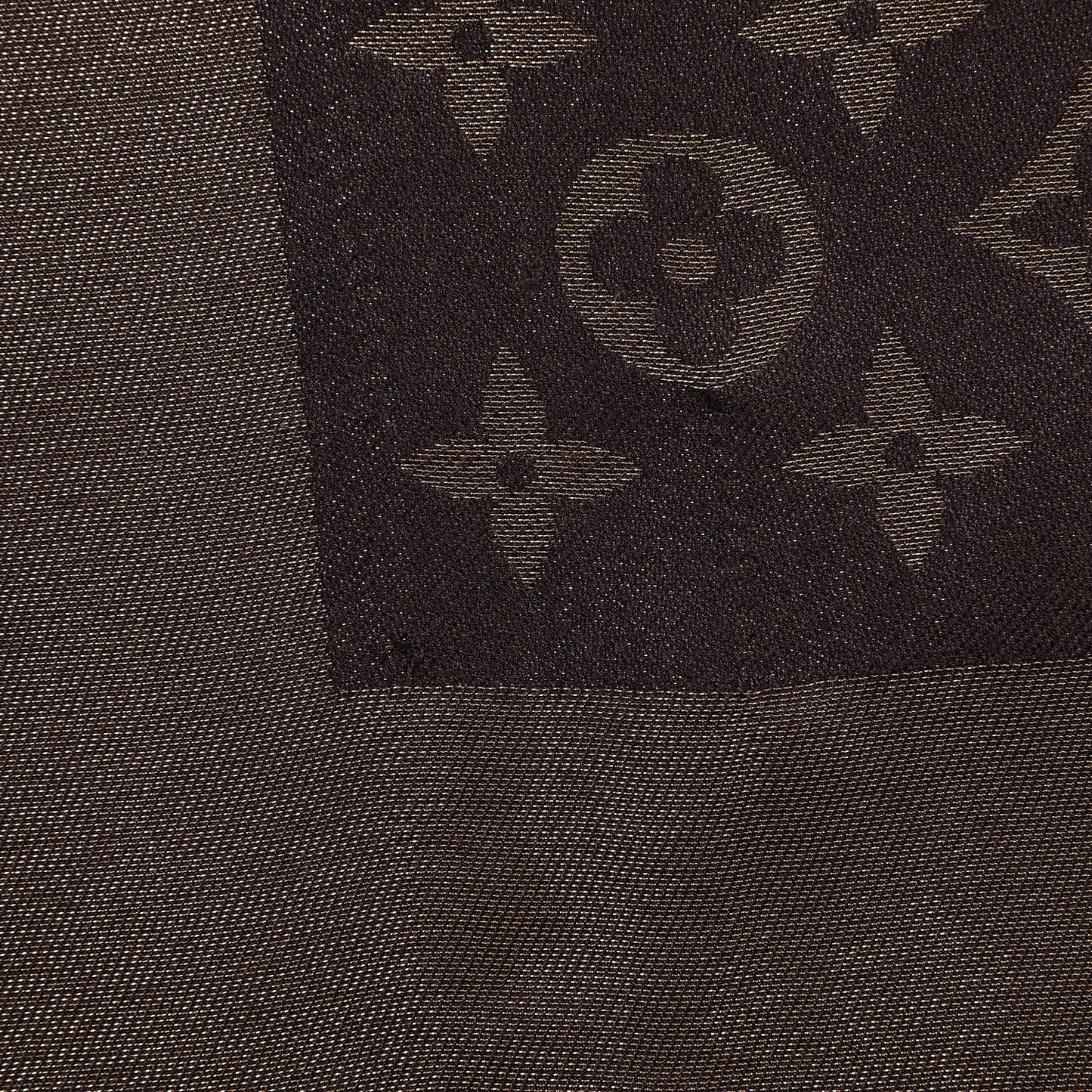 Silk Lurex Wool Monogram Shine Shawl Brown