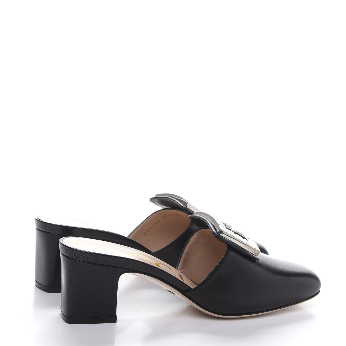Malaga Kid Crystal Square G Madelyn 60mm Mules 37.5 Black