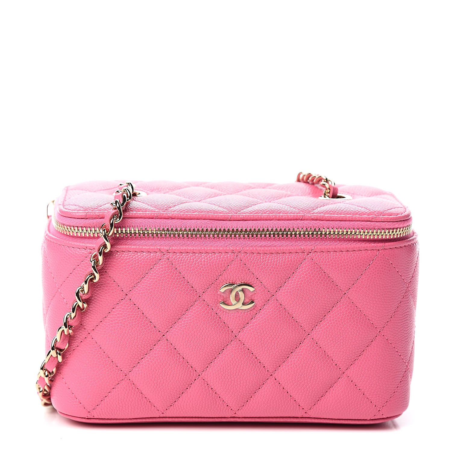 Chanel Caviar Quilted Small Vanity Case With Chain Pink 1 of 10
