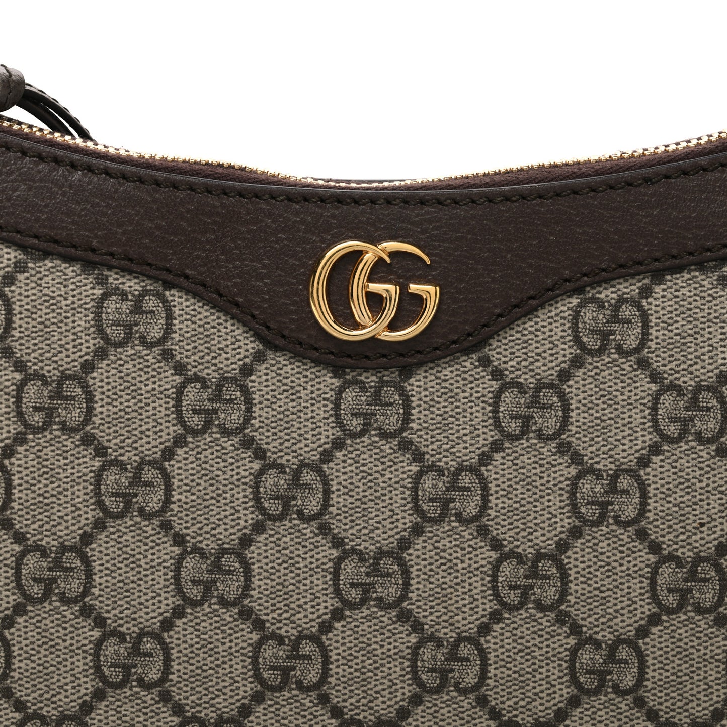 GG Supreme Monogram Textured Dollar Calfskin Small Ophidia Hobo Beige Ebony New Acero