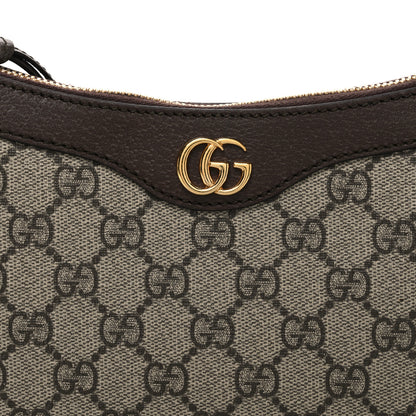Gucci GG Supreme Monogram Textured Dollar Calfskin Small Ophidia Hobo Beige Ebony New Acero 8 of 10