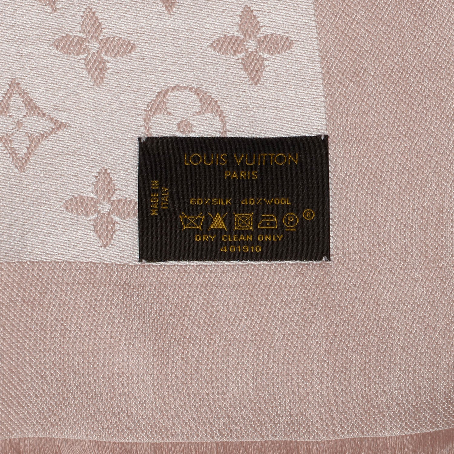 Louis Vuitton Silk Wool Monogram Denim Shawl Rose 5 of 5