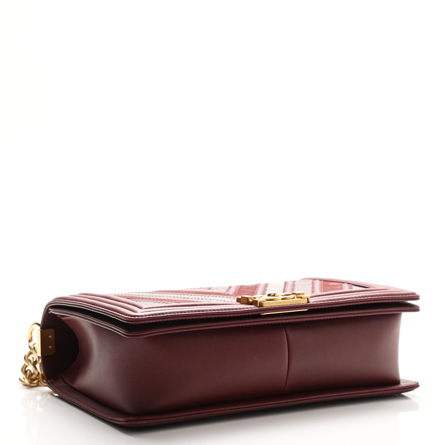 Caviar Suede Calfskin Chevron New Medium Boy Flap Burgundy