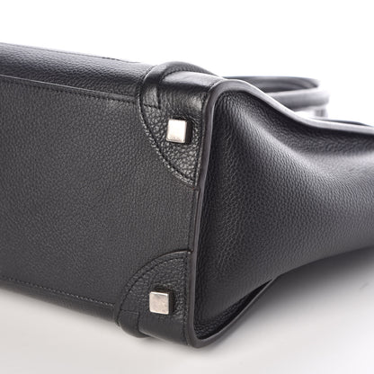Celine Drummed Calfskin Micro Luggage Black 6 of 8