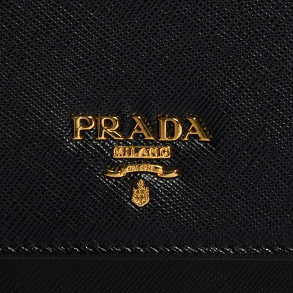 Prada Saffiano Metal Oro Chain Wallet Nero Black 8 of 8