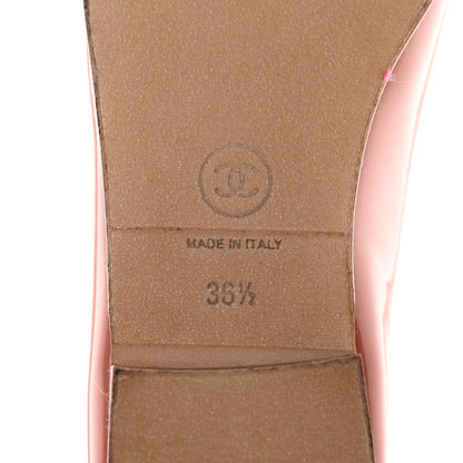 Chanel Patent Calfskin CC Cap Toe Ballerina Flats 36.5 Pink 8 of 11