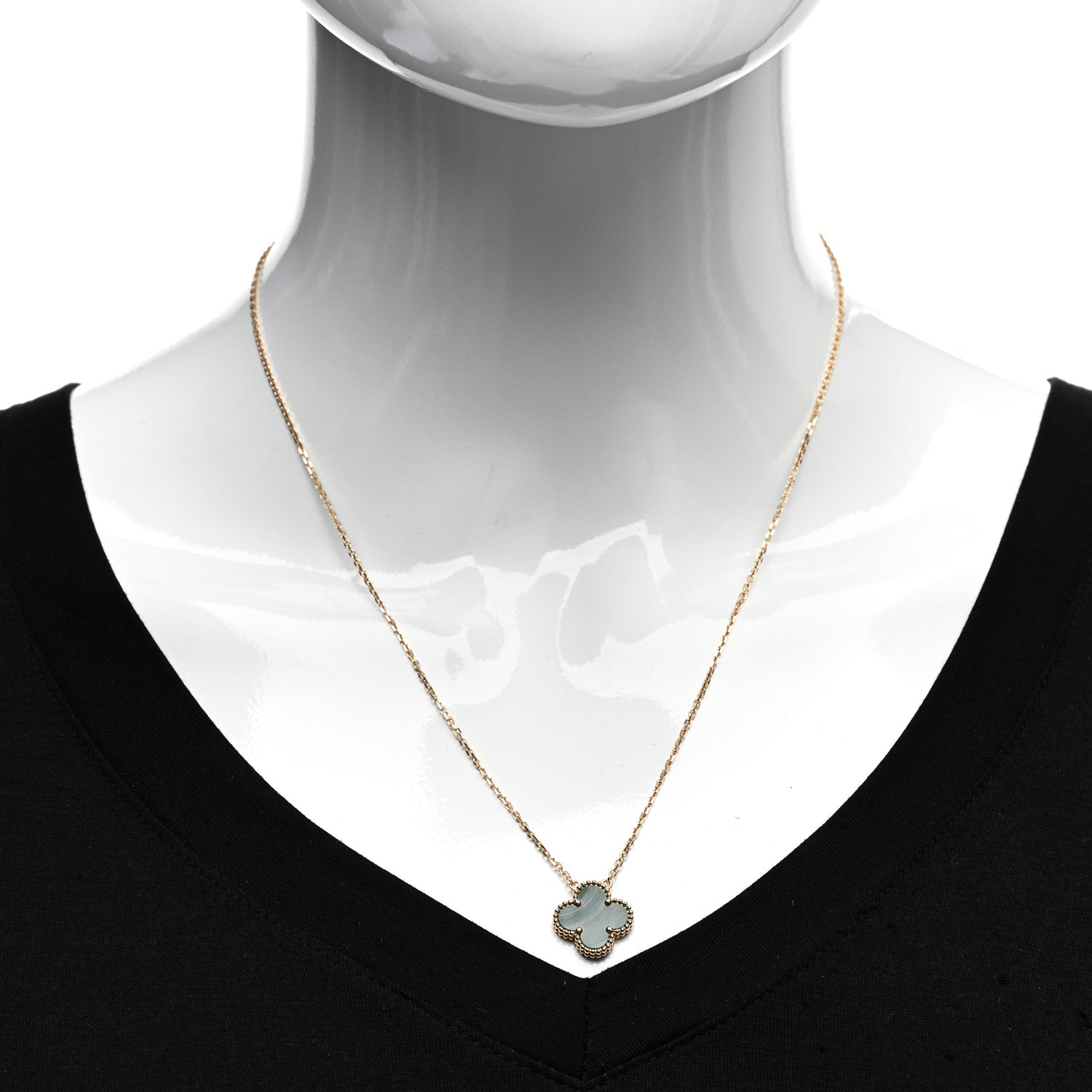 Van Cleef & Arpels 18K Yellow Gold Malachite Vintage Alhambra Pendant Necklace 2 of 5
