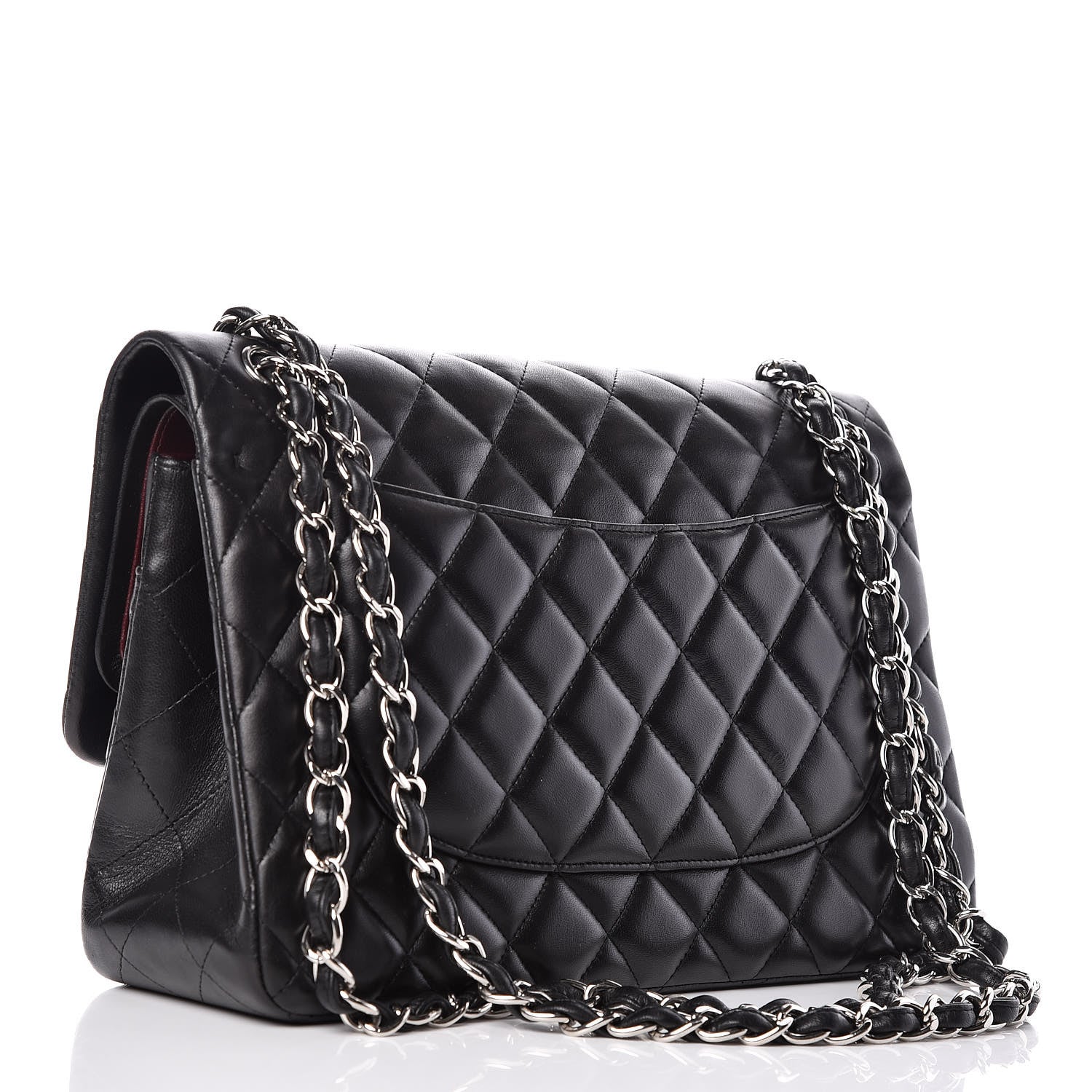 Chanel Lambskin Quilted Jumbo Double Flap Black 4 of 11