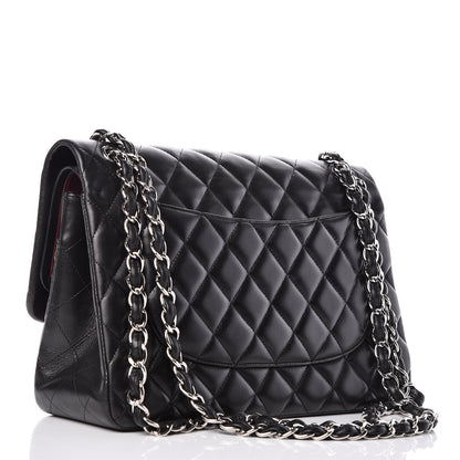 Chanel Lambskin Quilted Jumbo Double Flap Black 4 of 11