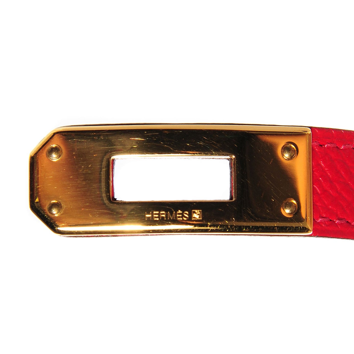 Epsom Kelly Double Tour Bracelet M Rouge Casaque