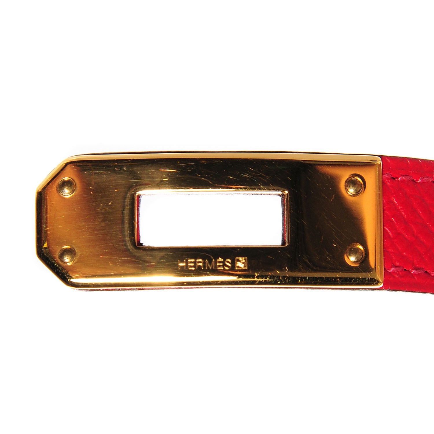 Hermes Epsom Kelly Double Tour Bracelet M Rouge Casaque 7 of 8