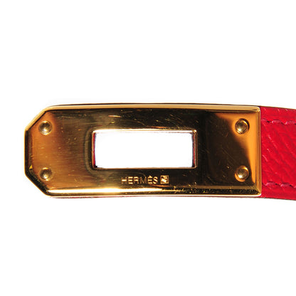 Hermes Epsom Kelly Double Tour Bracelet M Rouge Casaque 7 of 8