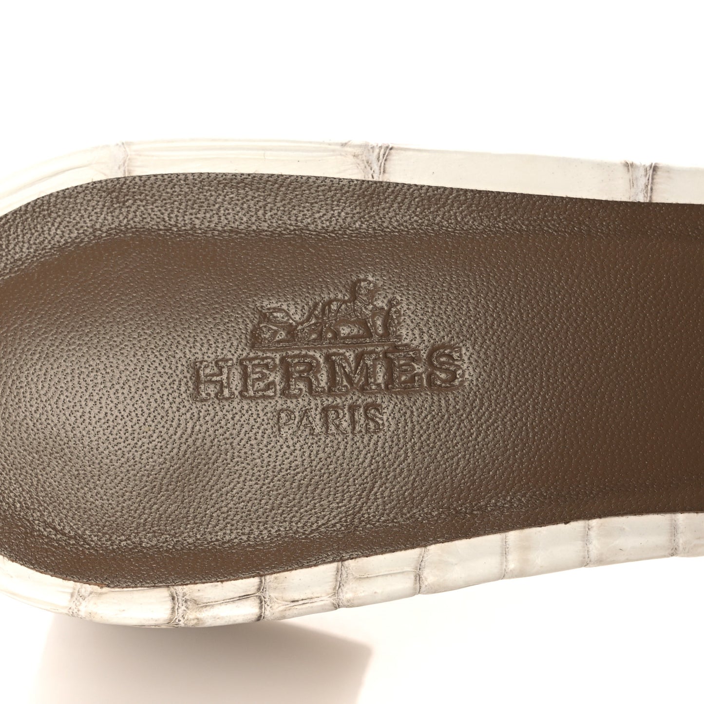 Matte Niloticus Crocodile Himalaya Oasis Sandals 37.5 White