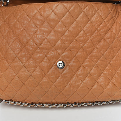 Chanel Washed Lambskin Chain Around Maxi Flap Bag Dark Beige 11 of 18