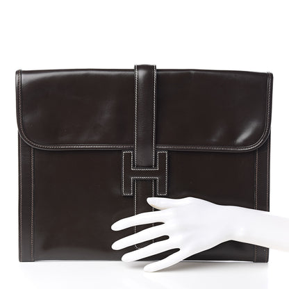 Hermes Box Jige GM Clutch Chocolate 2 of 12