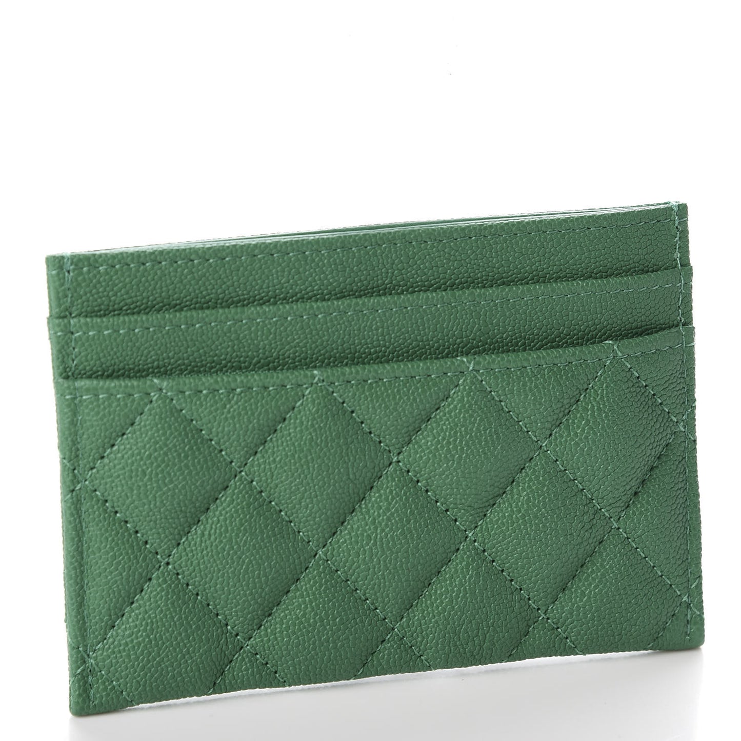 Caviar Quilted Boy Card Holder Green