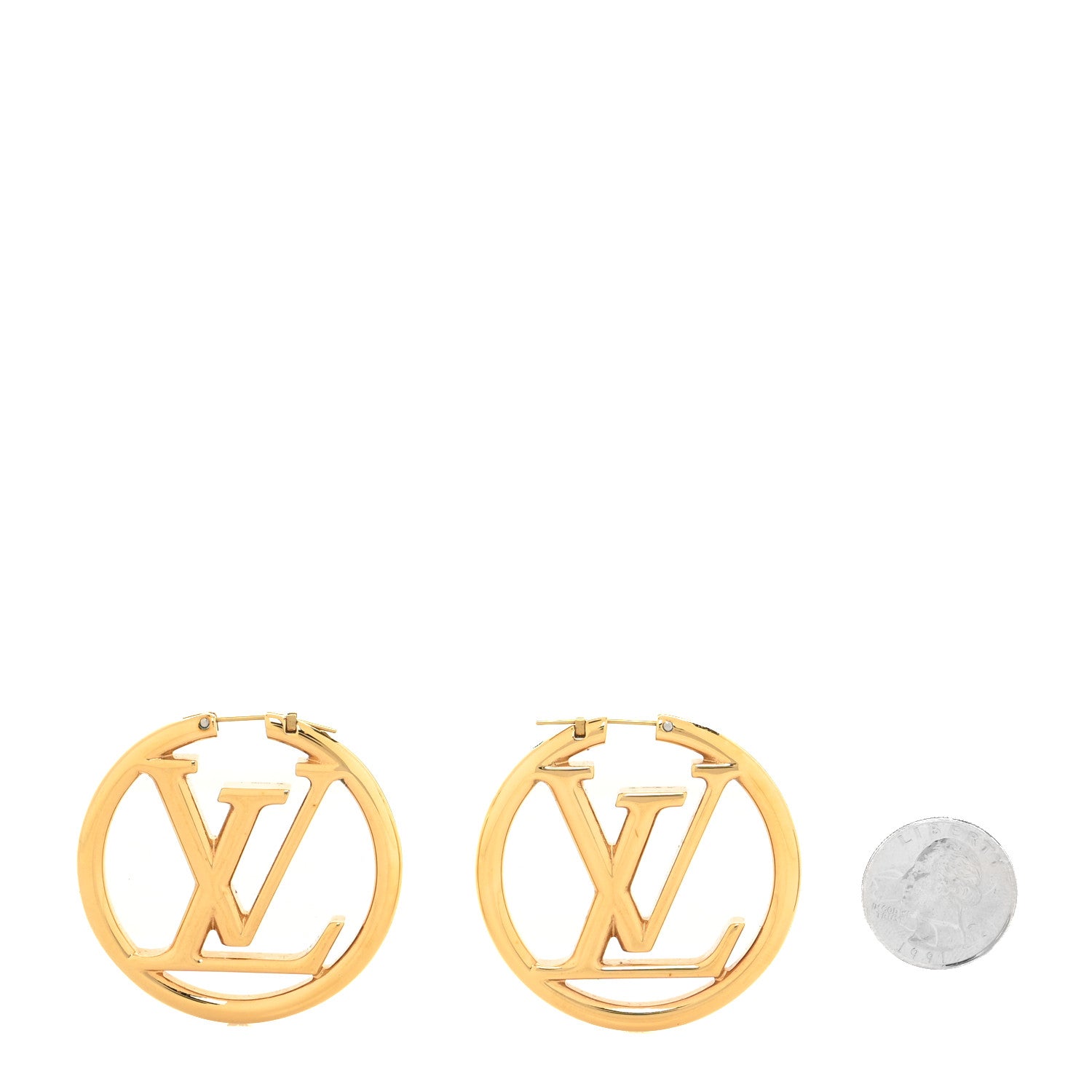 Louis Vuitton Metal Louise Hoop Earrings Gold 2 of 4
